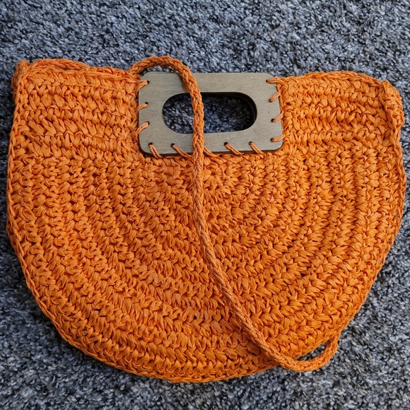 Target Bags Target Orange Woven Beach Bag Poshmark